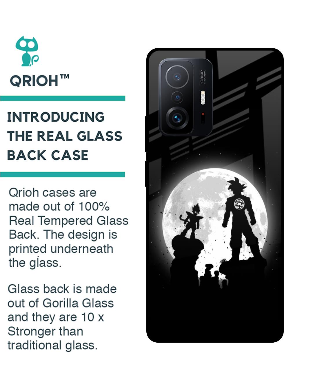 Shop True Saiyans Premium Glass Case for Mi 11T Pro 5G (Shock Proof,Scratch Resistant)-Back