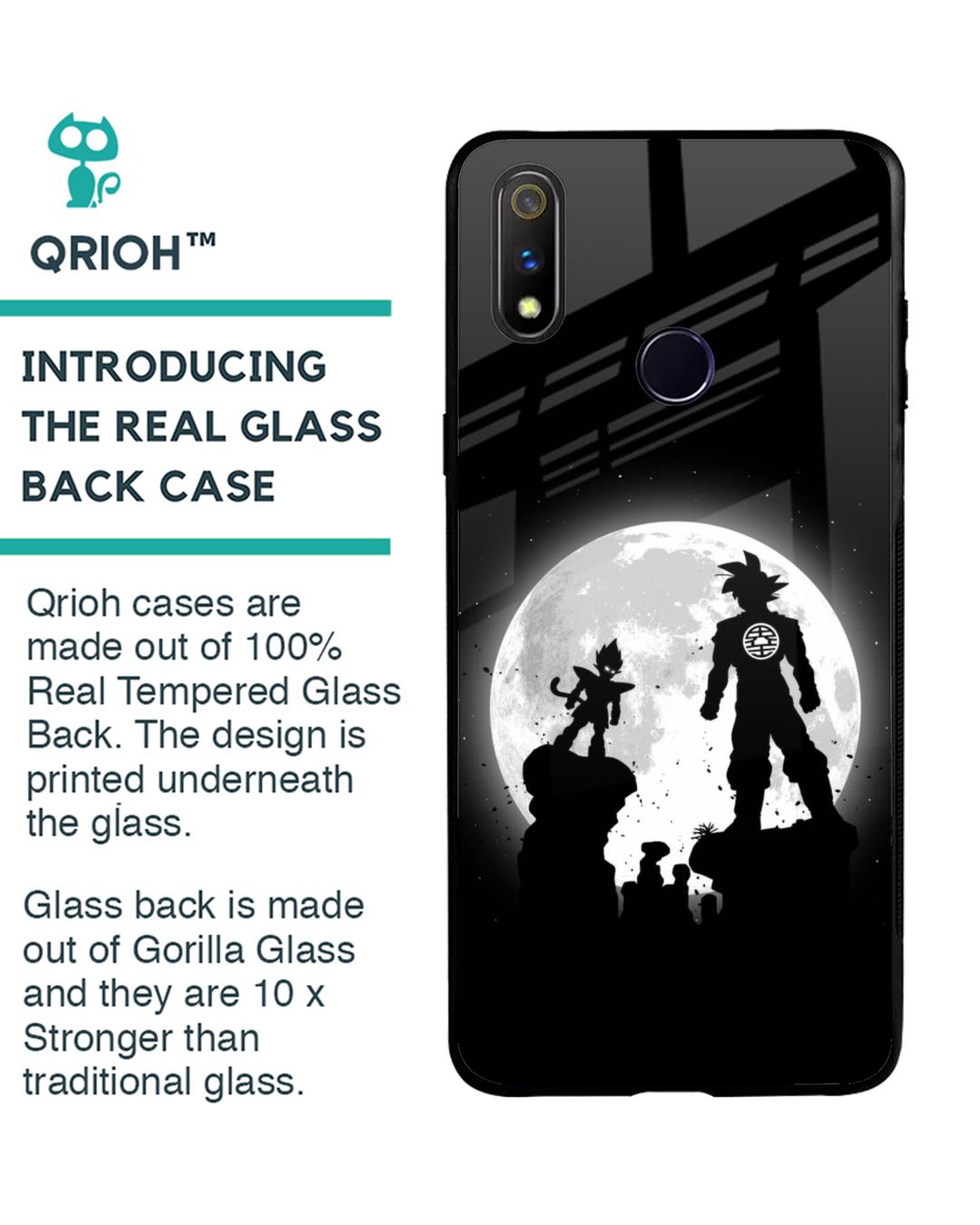 Shop True Saiyans Premium Glass Case for Realme 3 Pro (Shock Proof, Scratch Resistant)-Back