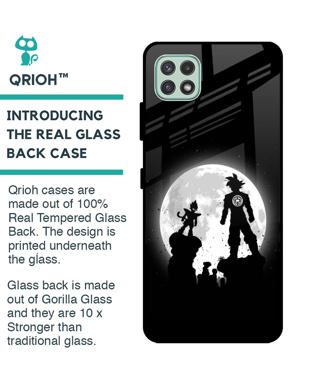 Shop True Saiyans Premium Glass Case for Samsung Galaxy A22 5G (Shock Proof,Scratch Resistant)-Back
