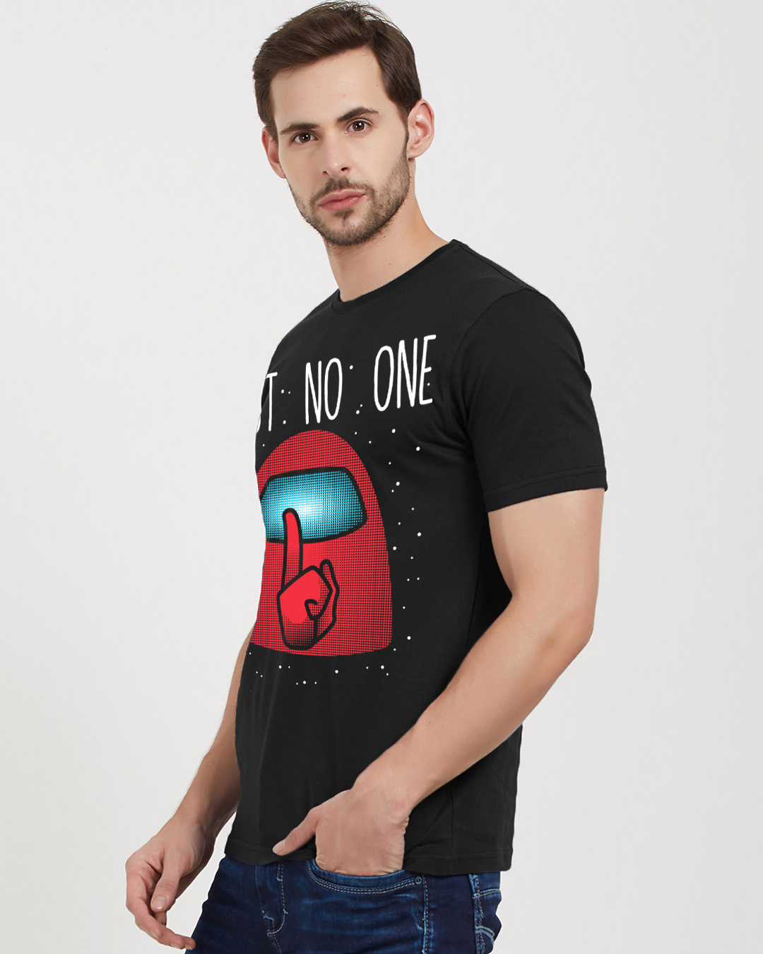 Shop Trust No One Cotton Half Sleeves T-Shirt-Back