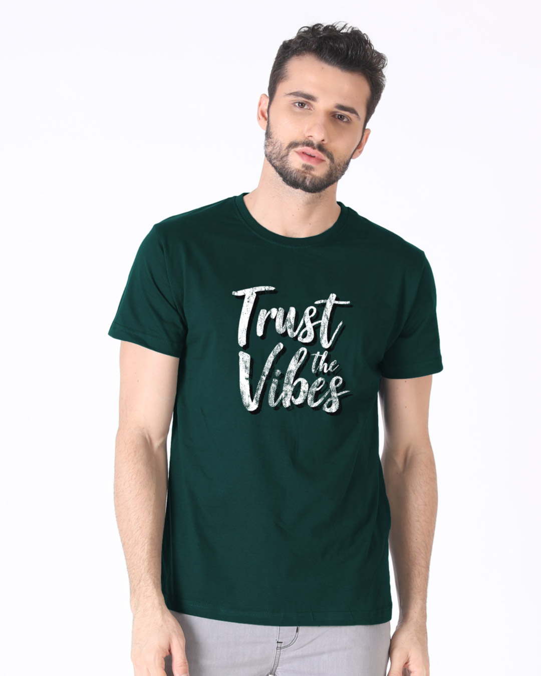 Shop Trust The Vibes Half Sleeve T-Shirt-Back
