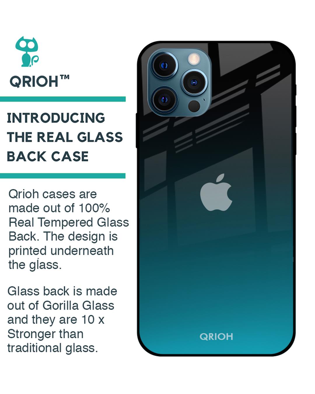 Shop Ultramarine Iphone 12 Pro Premium Glass Case (Gorilla Glass & Shockproof Anti-Slip Silicone)-Back