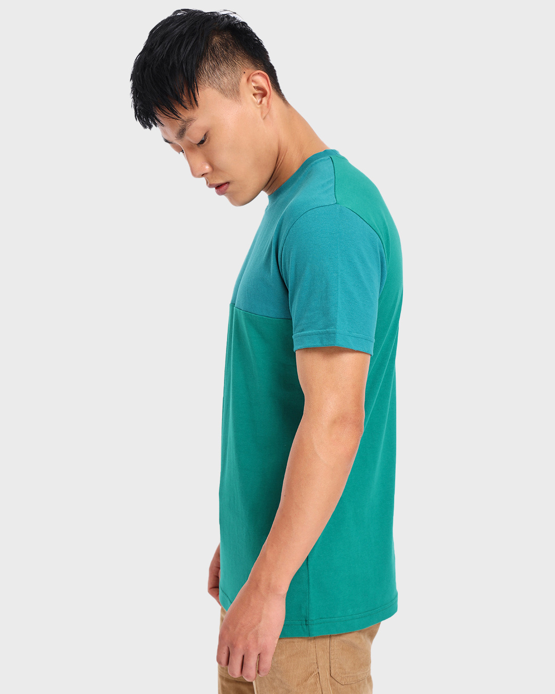 Shop Men's Ultramarine Green Color Block T-shirt-Back
