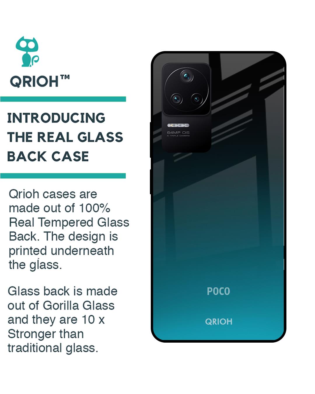 Shop Ultramarine Premium Glass Case for Poco F4 5G (Shock Proof, Scratch Resistant)-Back