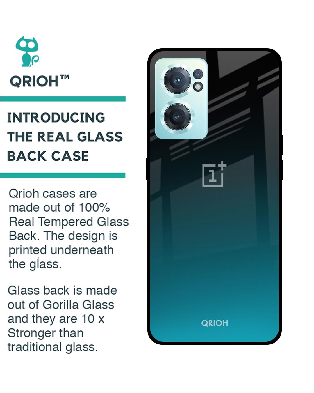 Shop Ultramarine Premium Glass Cover for OnePlus Nord CE 2 5G (Shock Proof, Lightweight)-Back