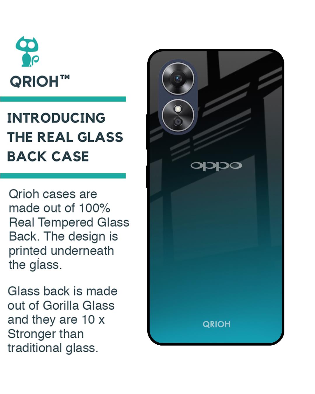 Shop Ultramarine Printed Premium Glass Case for OPPO A17 (Shock Proof,Scratch Resistant)-Back