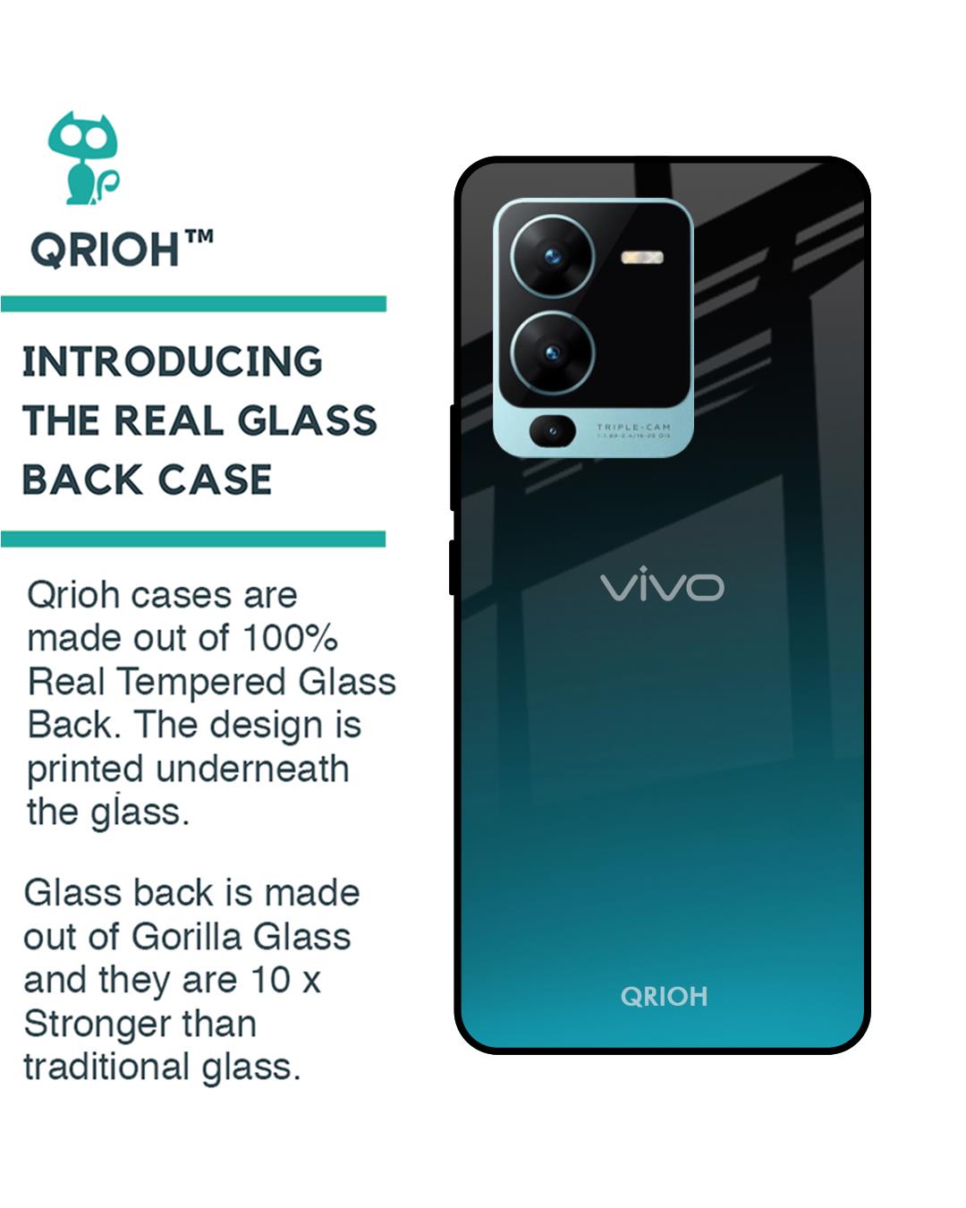 Shop Ultramarine Printed Premium Glass Case for Vivo V25 Pro (Shock Proof,Scratch Resistant)-Back