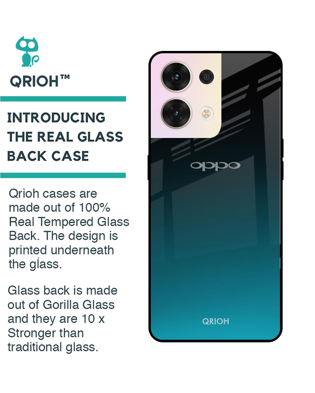 Shop Ultramarine Printed Premium Glass Cover for Oppo Reno8 5G (Shockproof, Light Weight)-Back