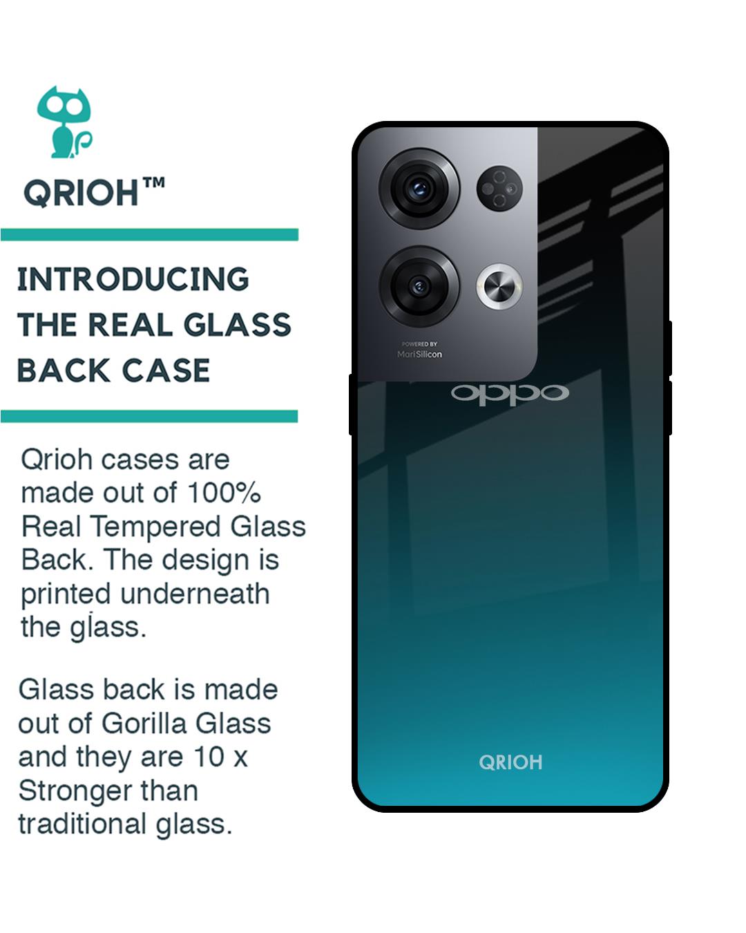Shop Ultramarine Printed Premium Glass Cover for Oppo Reno8 Pro 5G (Shockproof, Light Weight)-Back