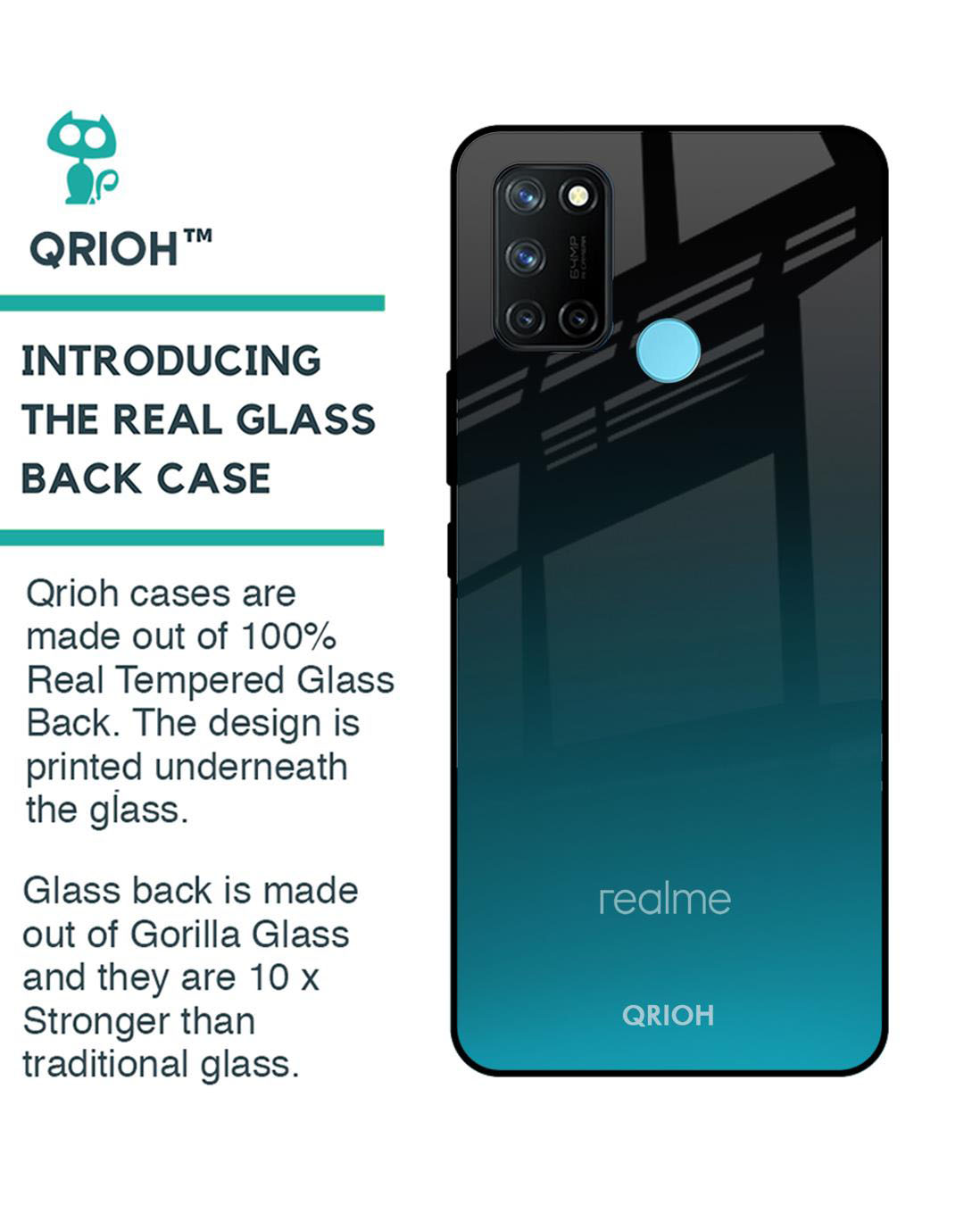 Shop Ultramarine Printed Premium Glass Cover for Realme 7i (Shock Proof, Lightweight)-Back