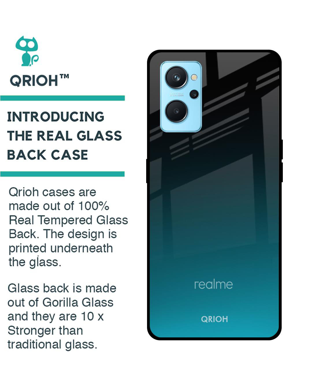 Shop Ultramarine Printed Premium Glass Cover for Realme 9i (Shock Proof, Lightweight)-Back