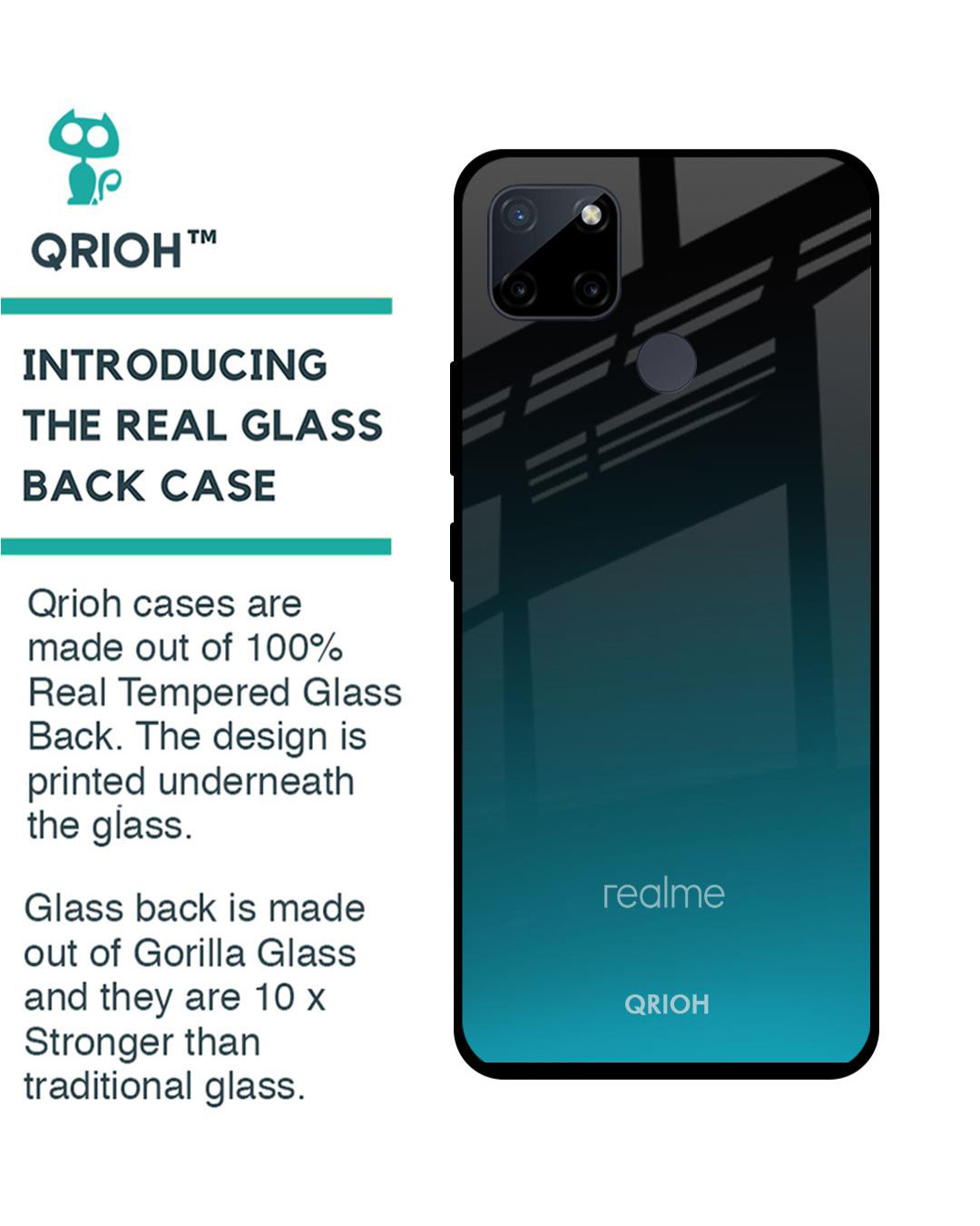 Shop Ultramarine Printed Premium Glass Cover for Realme C21Y (Shockproof, Light Weight)-Back