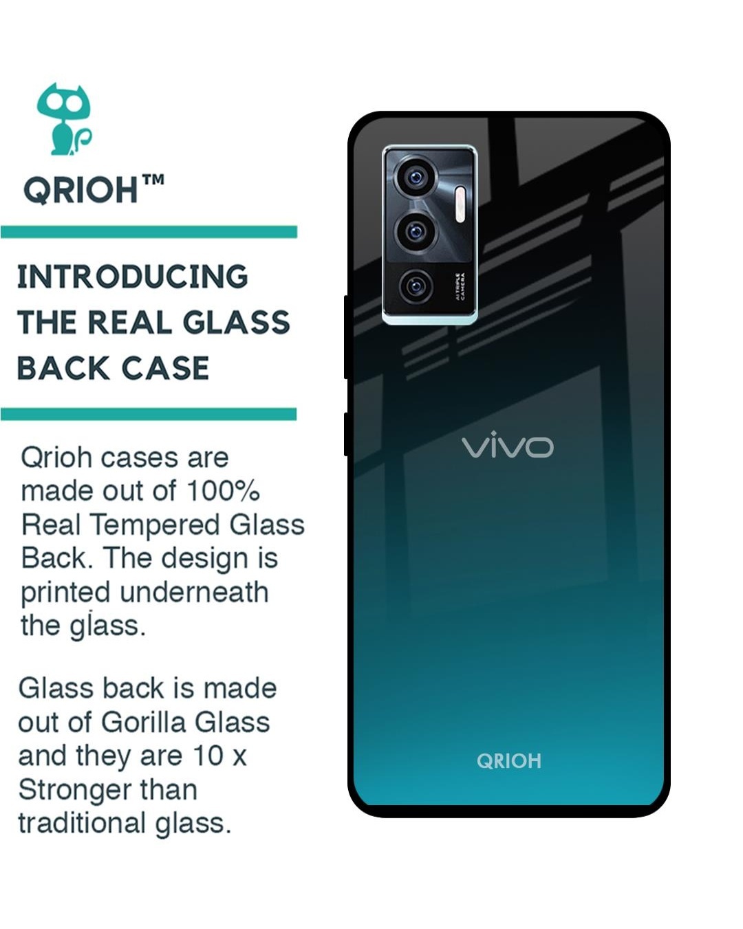 Shop Ultramarine Printed Premium Glass Cover for Vivo V23e 5G (Shockproof, Light Weight)-Back