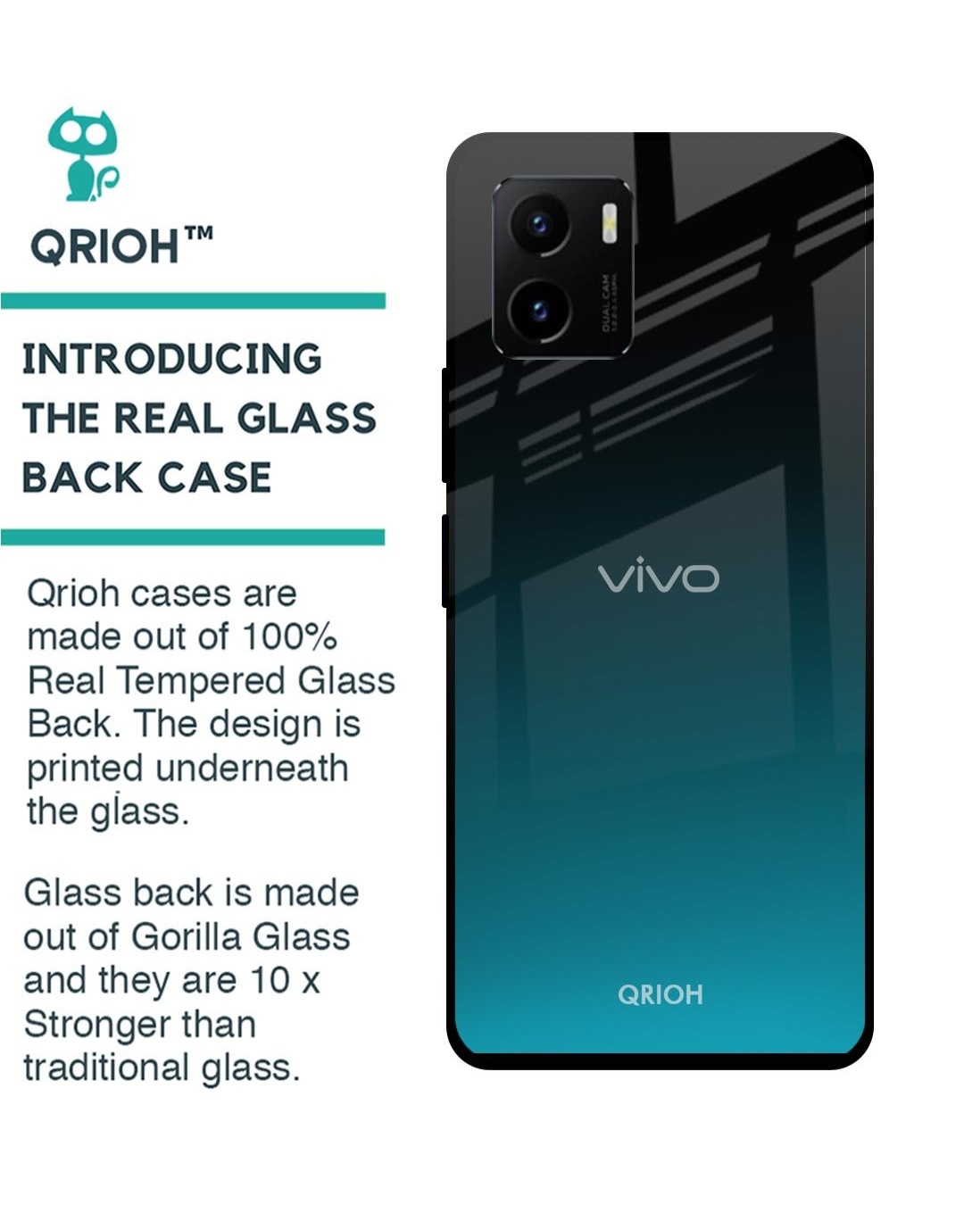 Shop Ultramarine Printed Premium Glass Cover for Vivo Y15s (Shockproof, Light Weight)-Back