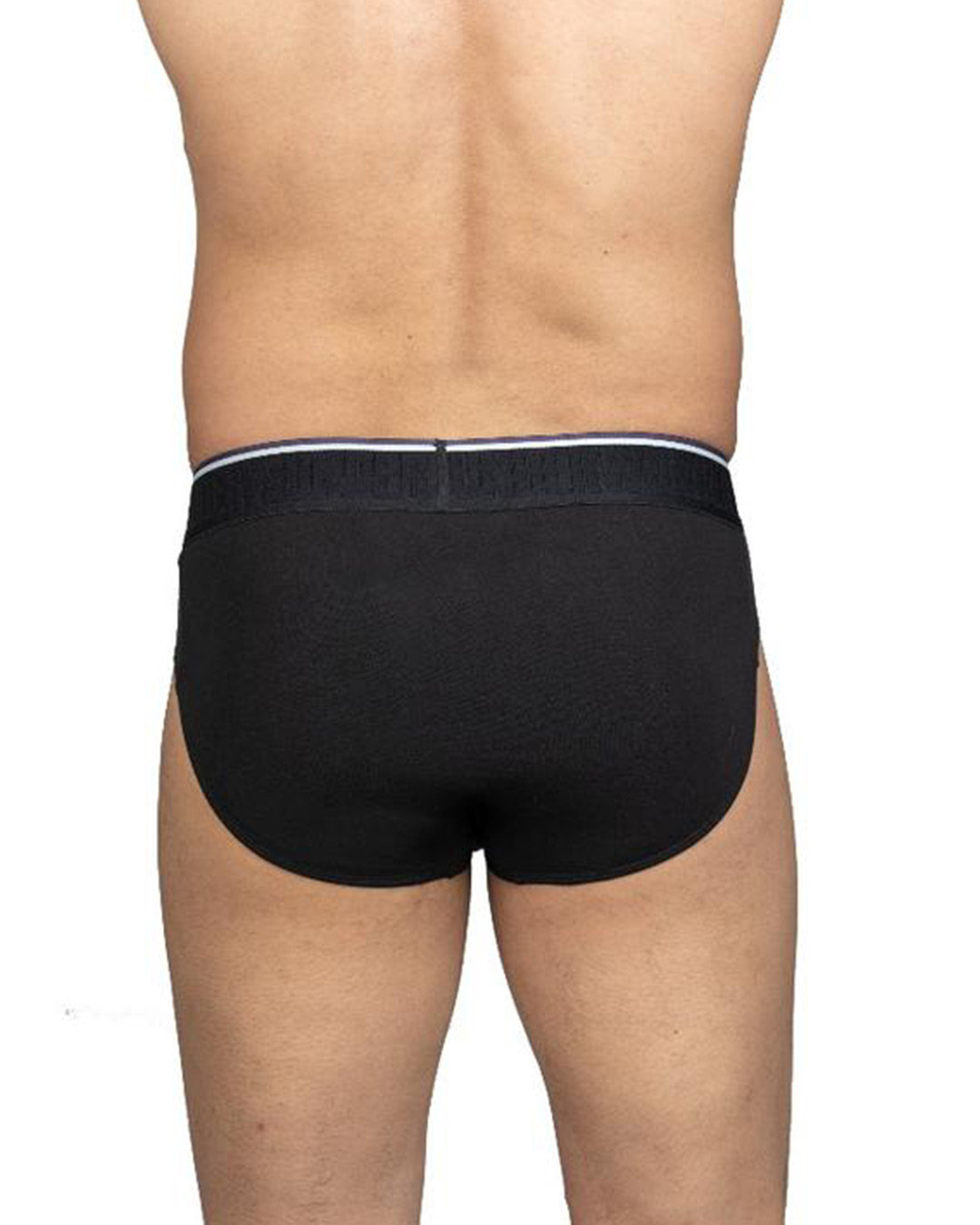 Shop Men's Classic Black Brief With Striped Band-Back