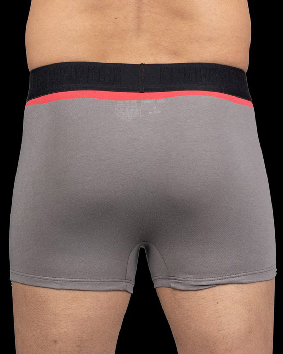 Shop Men's Grey Trunks with Black Band-Back