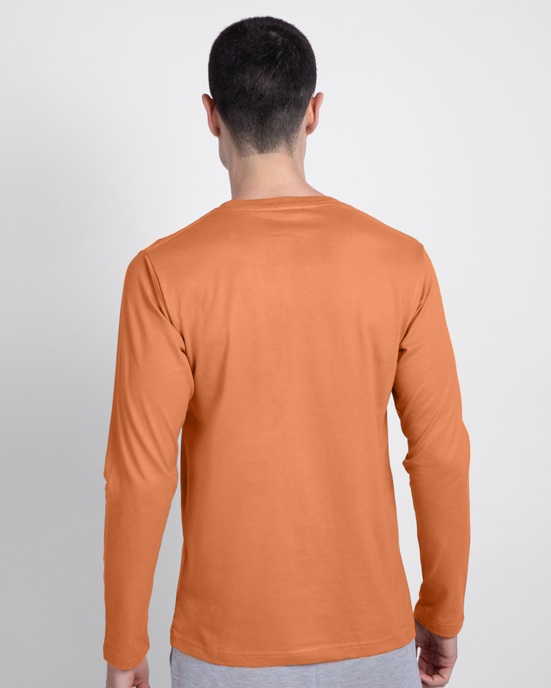 Shop Unique Smiley Full Sleeve T-Shirt Vintage Orange-Back