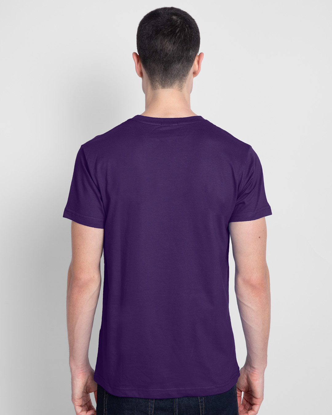 Shop Unique Smiley Half Sleeve T-Shirt Parachute Purple-Back