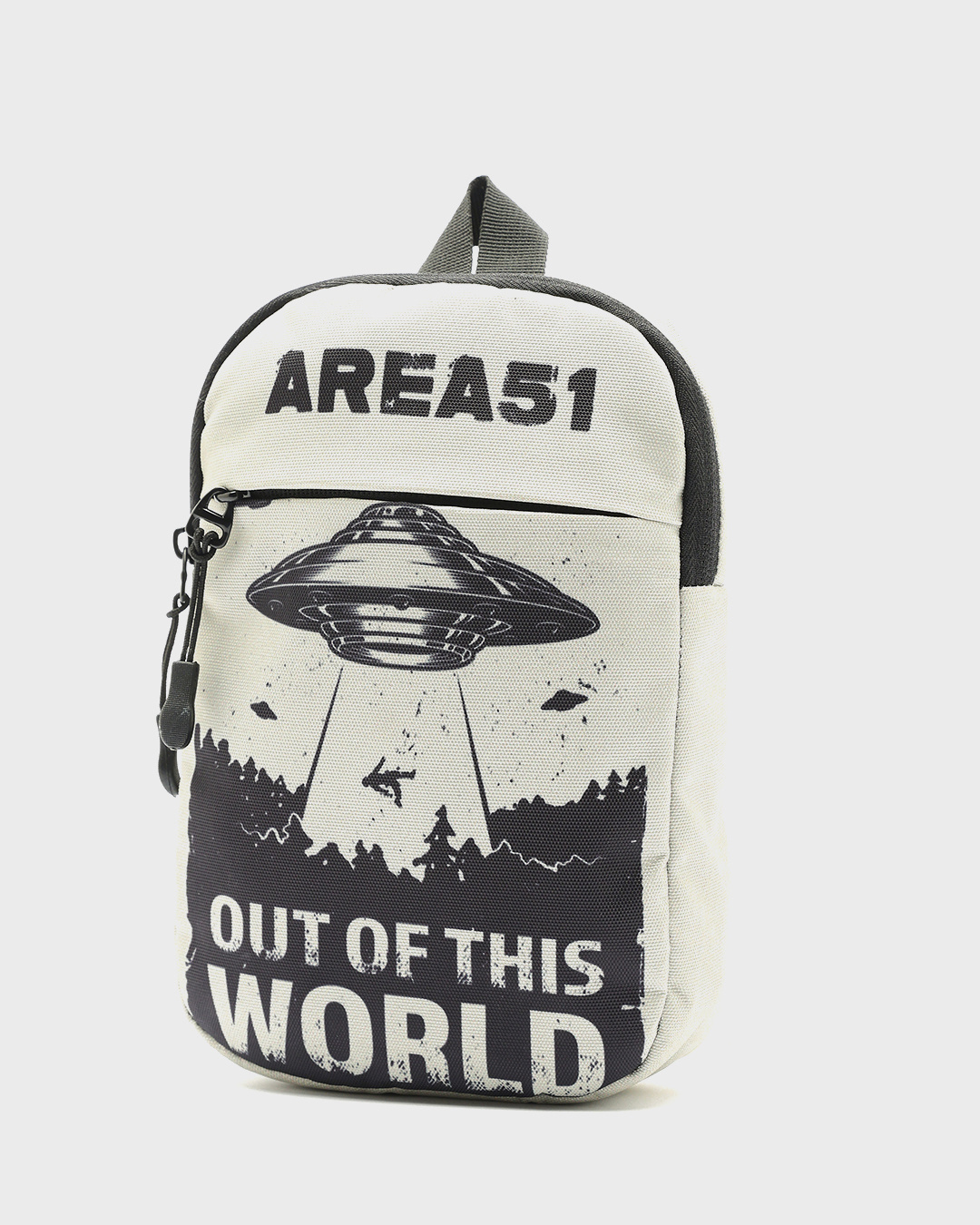 Shop Unisex Beige Area 51 Printed Sling Bag-Back