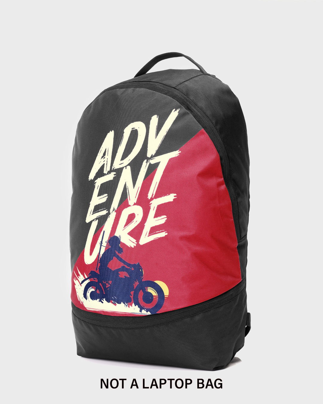 Shop Unisex Black Adventure Printed Small Backpack-Back