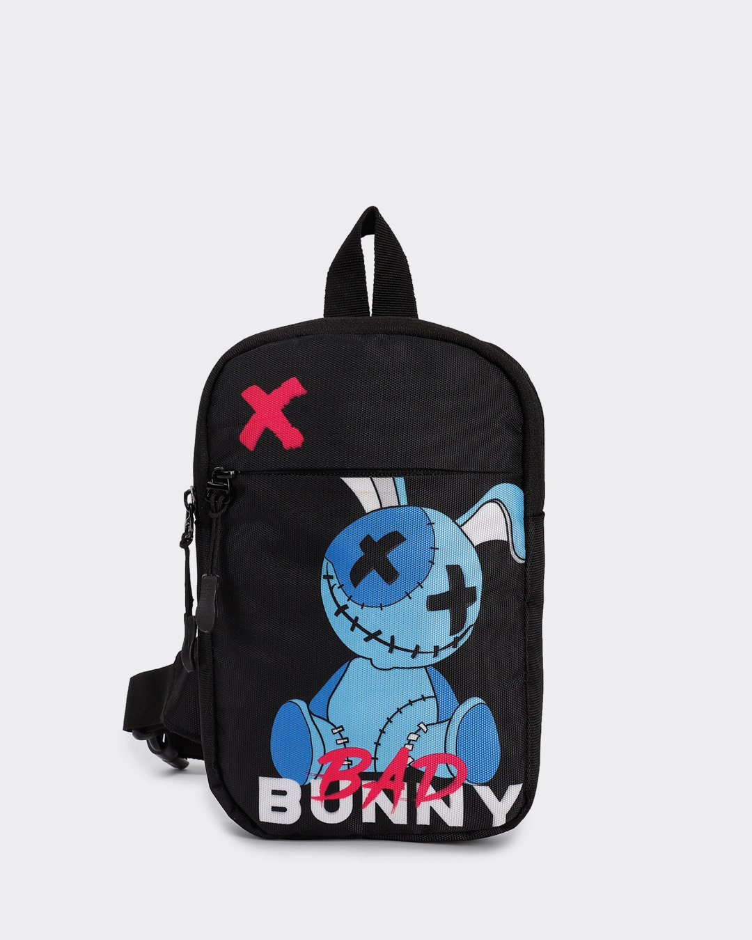 Shop Unisex Black Bad Bunny Sling Bag-Back