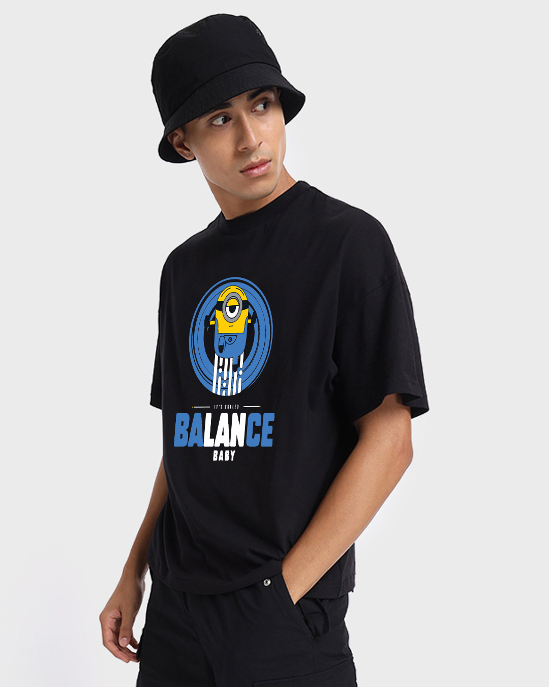 Shop Unisex Black Balance Baby Graphic Printed T-shirt-Back