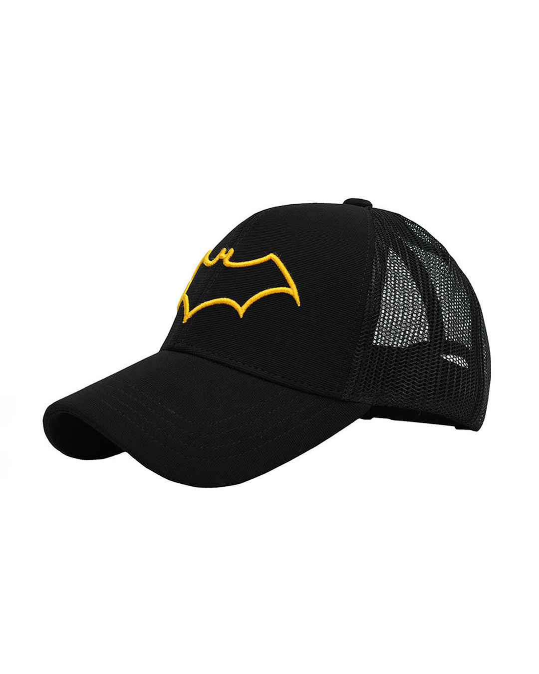 Shop Unisex Black Batman Logo 6 Panel Embroidered Trucker Cap-Back