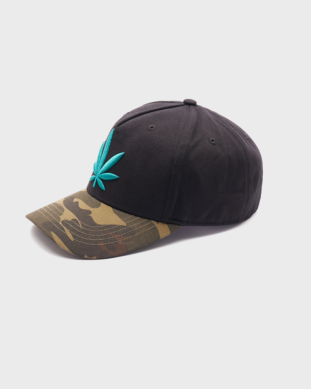 Shop Unisex Black Camo Melting Leaf Embroidered Baseball Cap-Back