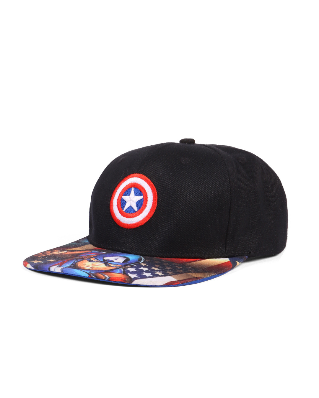 Shop Unisex Black Captain America Printed Baseball Cap-Back