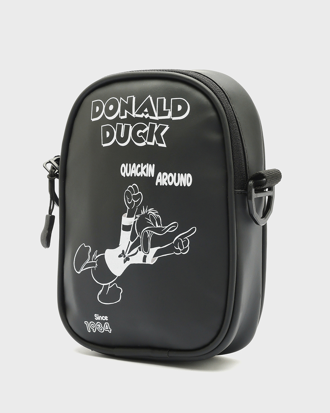 Shop Unisex Black Donald Duck Printed Sling Bag-Back