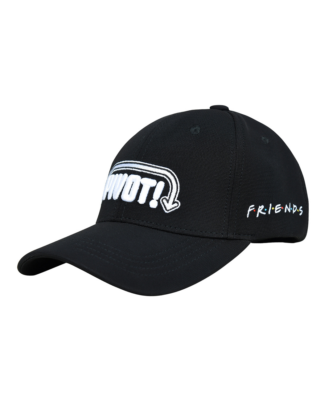 Shop Unisex Black Friends Embroidered Baseball Cap-Back