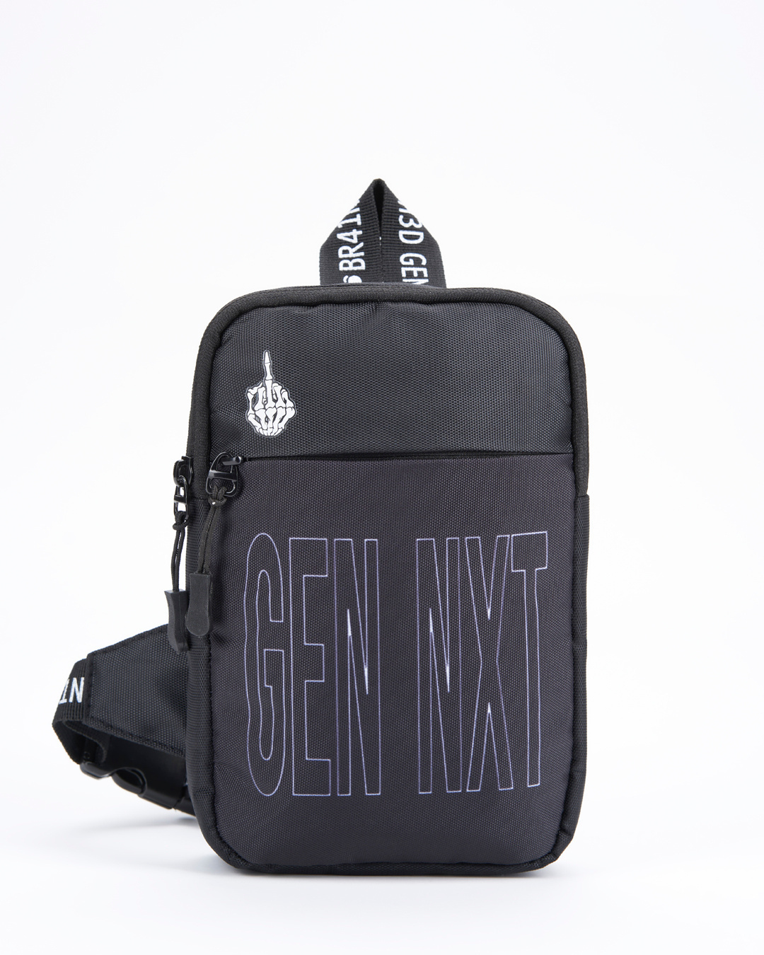 Shop Unisex Black Gen Next Typography Sling Bag-Back