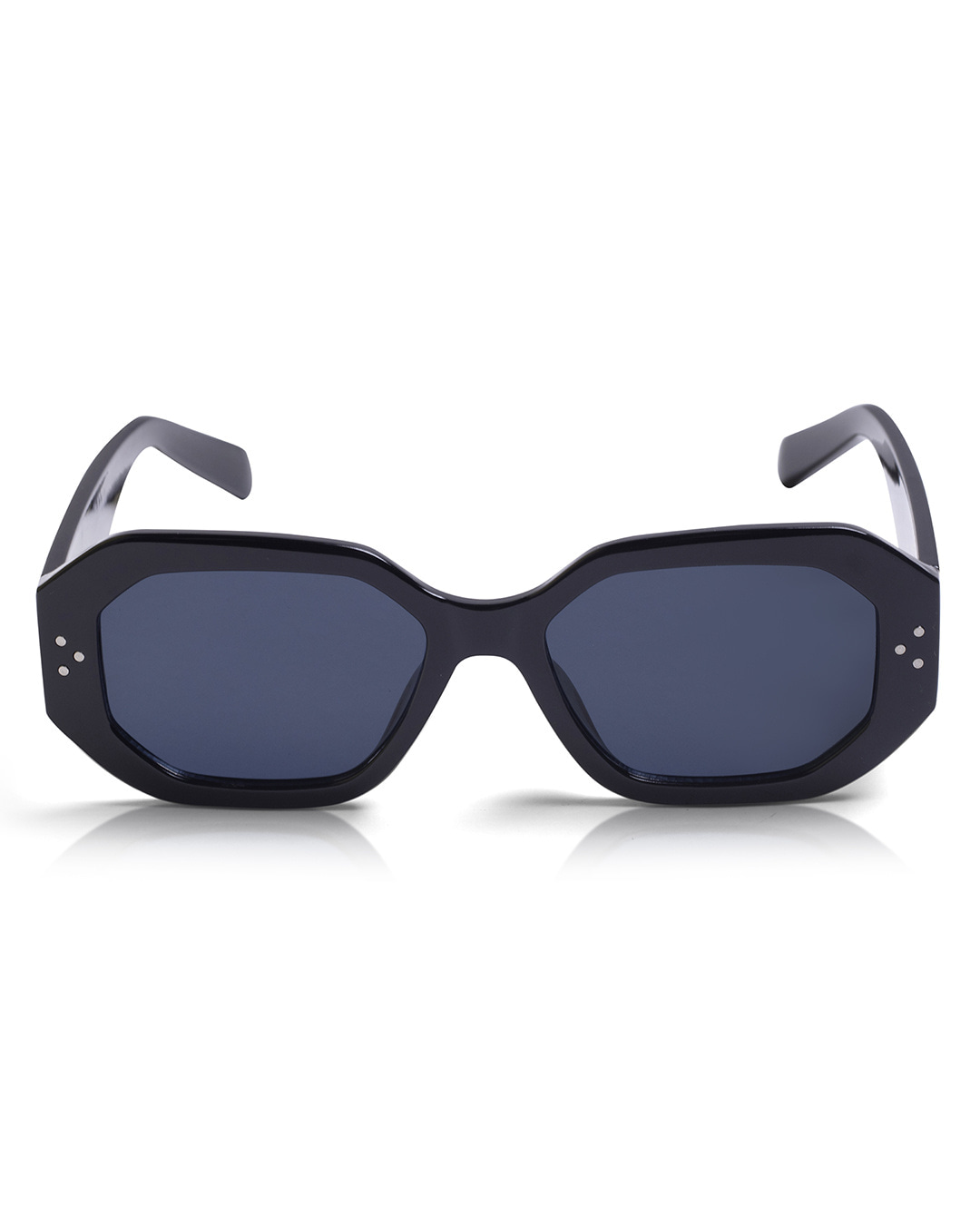 Shop Unisex Black Geometric UV Protected Lens Sunglasses-Back