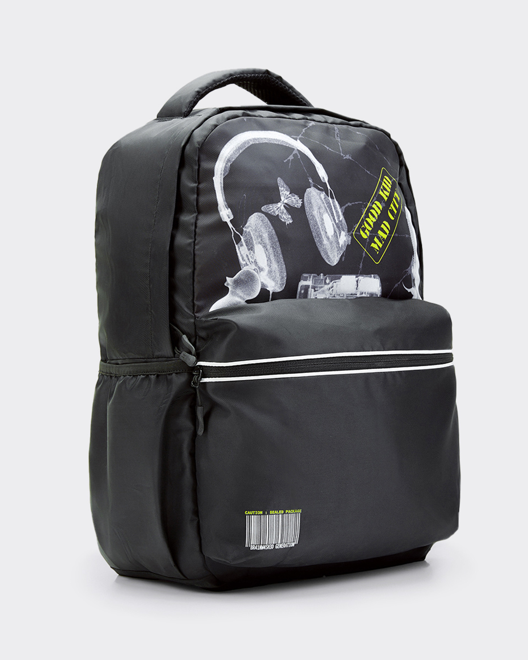 Shop Unisex Black GKMC Printed Laptop Backpack-Back