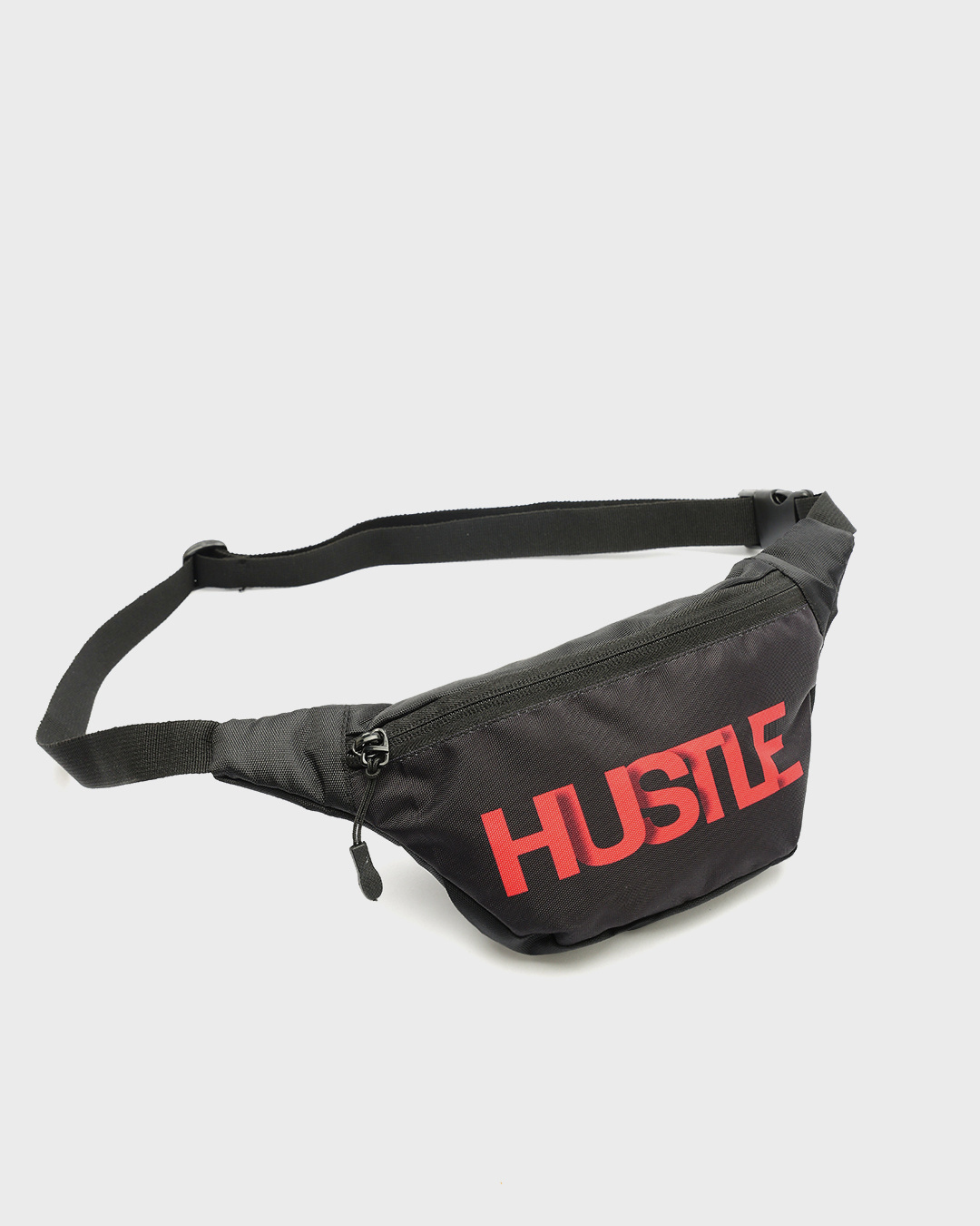 Shop Unisex Black Hustle Typography Fanny Bag-Back