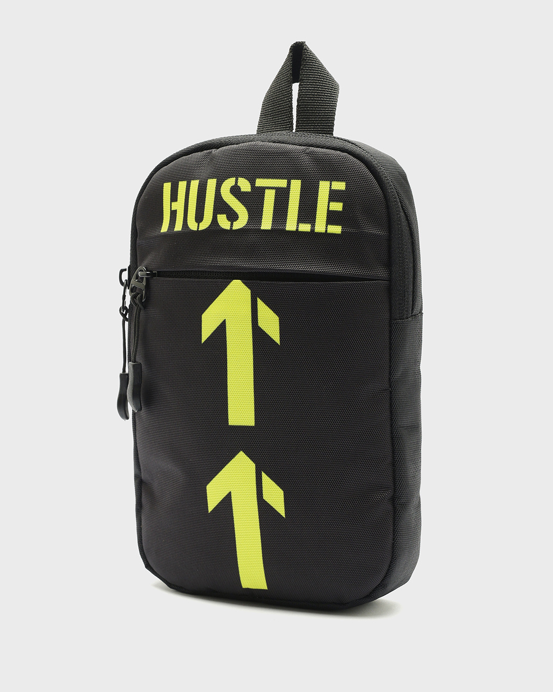 Shop Unisex Black Hustle Printed Sling Bag-Back