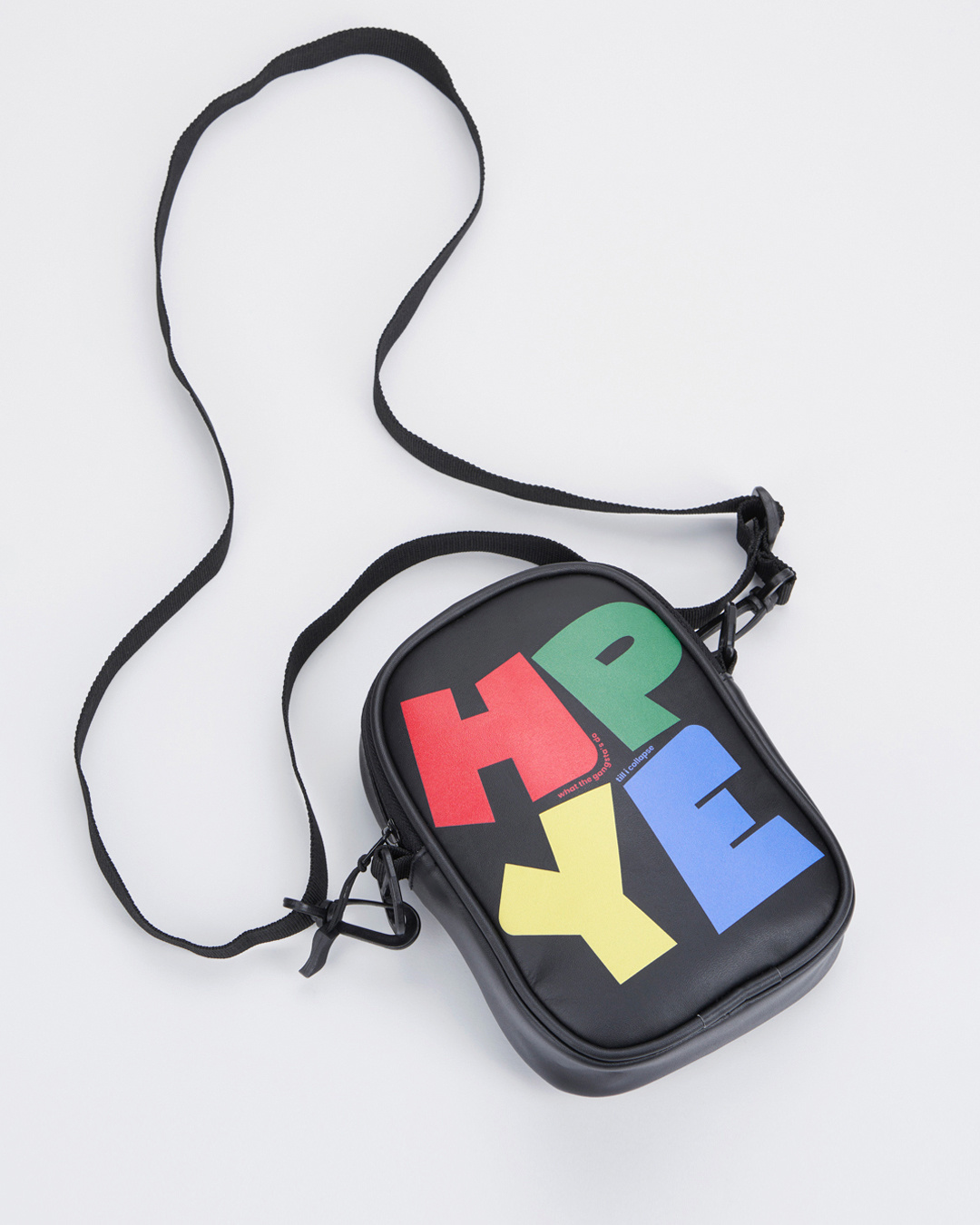 Shop Unisex Black Hype Gang Typography Sling Bag-Back