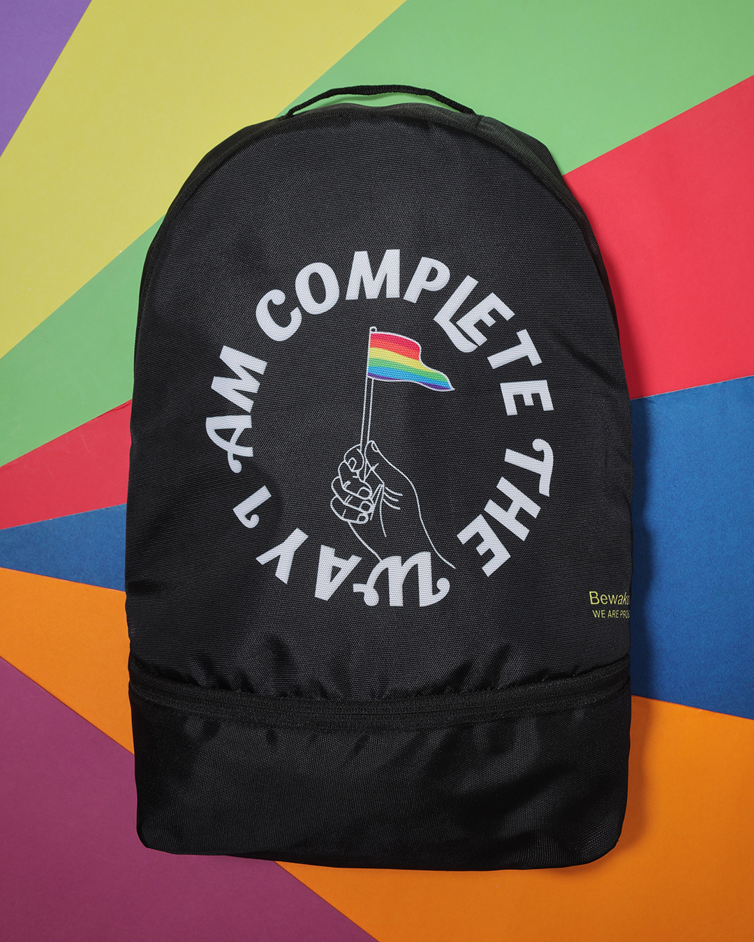 Shop Unisex Black I am Complete the Way Typography Small Bagpack-Back