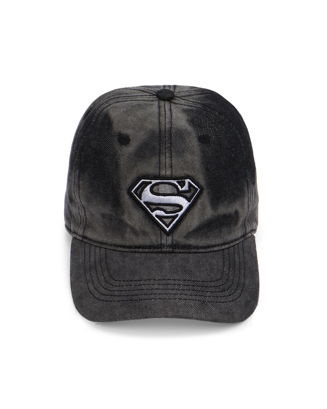 Shop Unisex Black Superman Embroidered Baseball Cap-Back