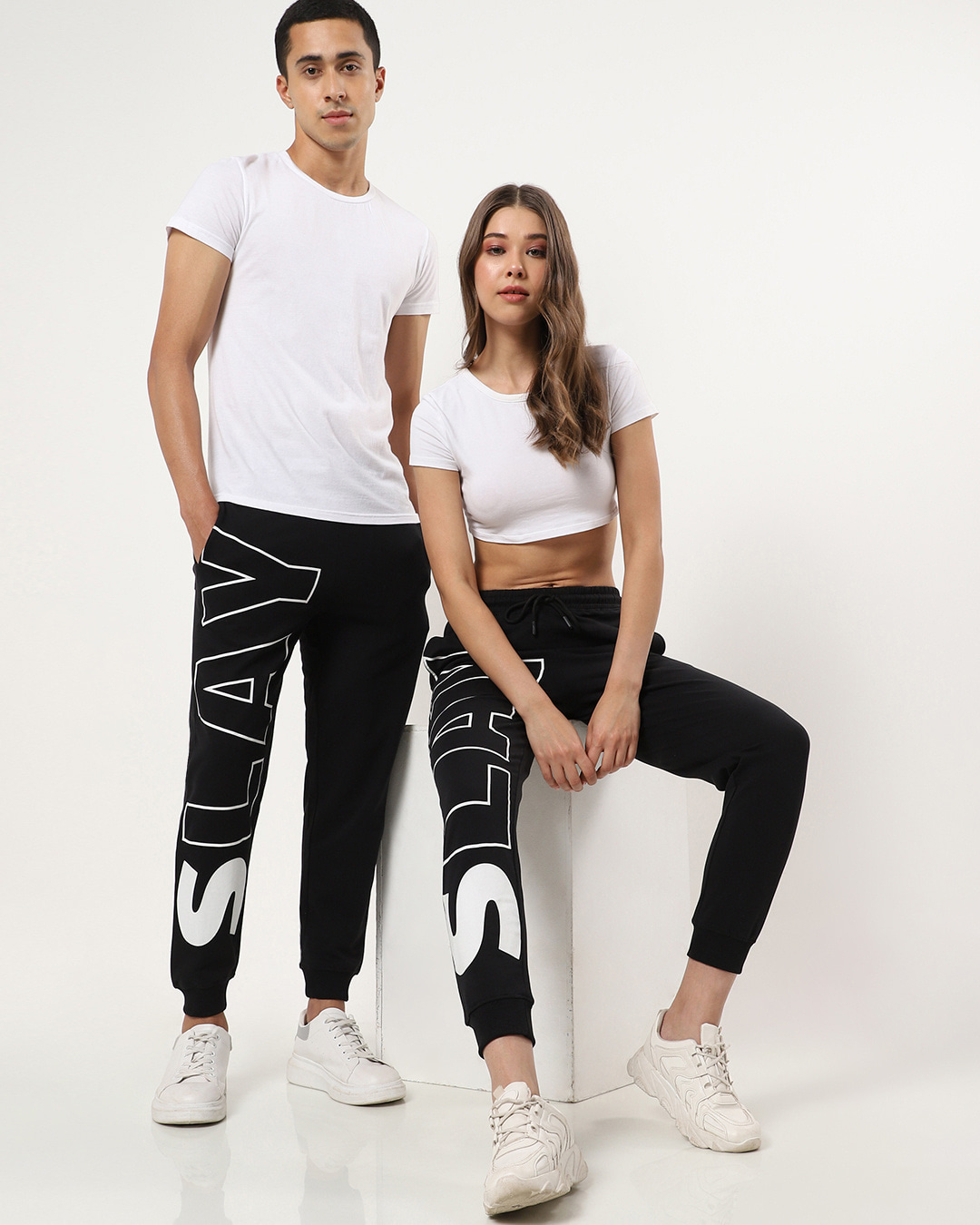 black lounge joggers