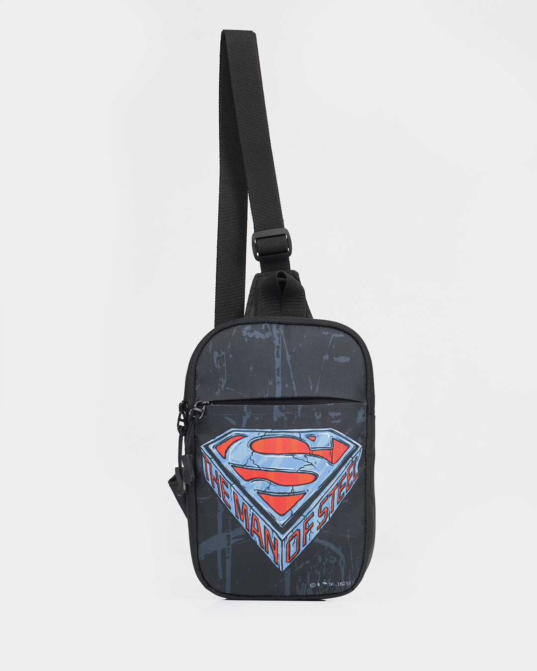 Shop Unisex Black Man Of Steel Printed Sling Bag-Back