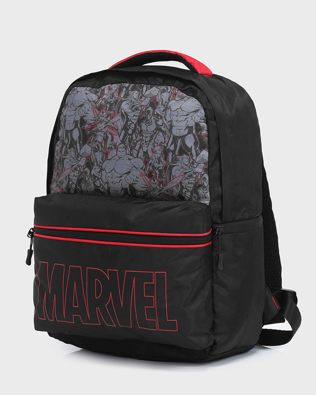 Shop Unisex Black Marvel Printed Backpack-Back