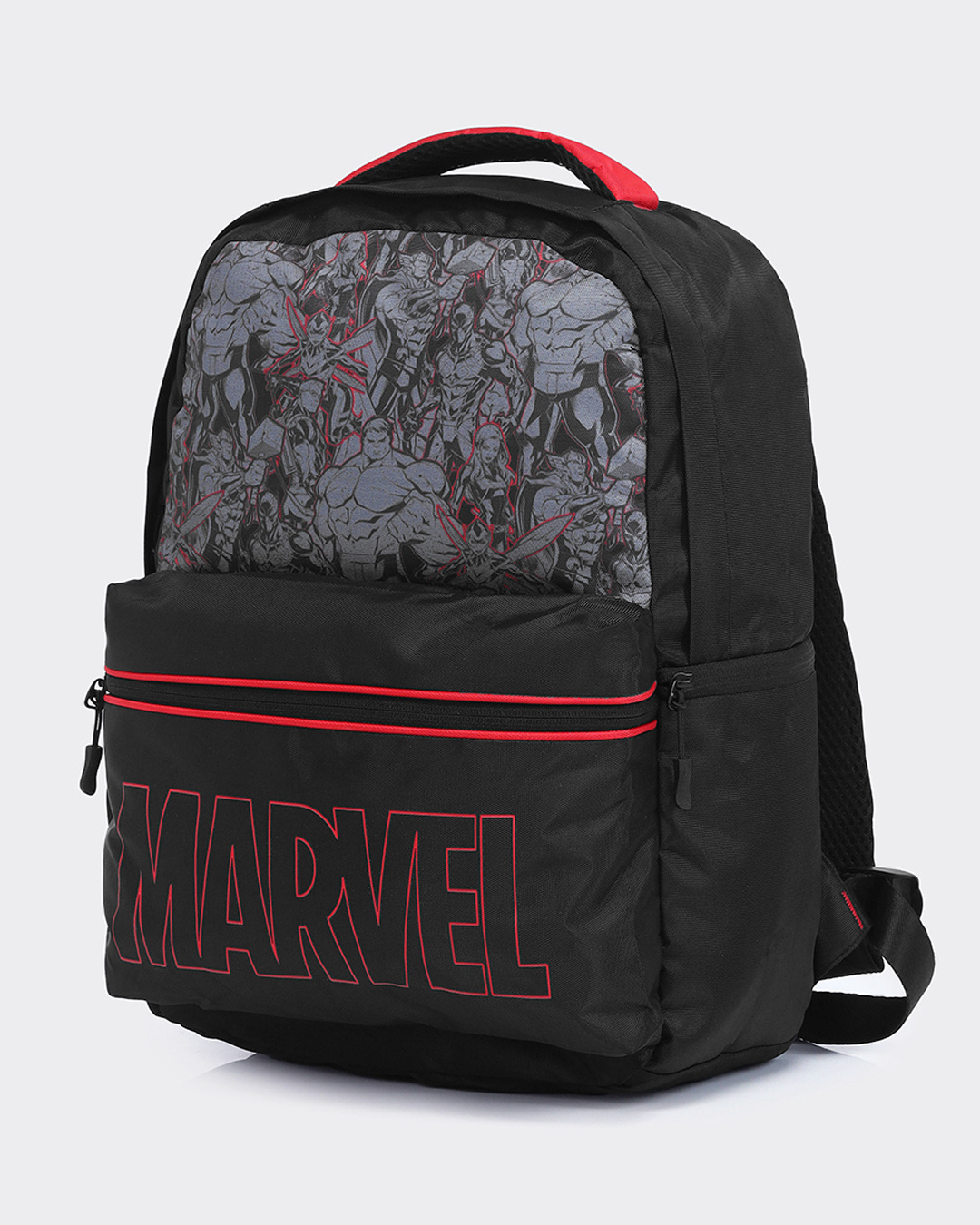 Shop Unisex Black Marvel Printed Laptop Backpack-Back