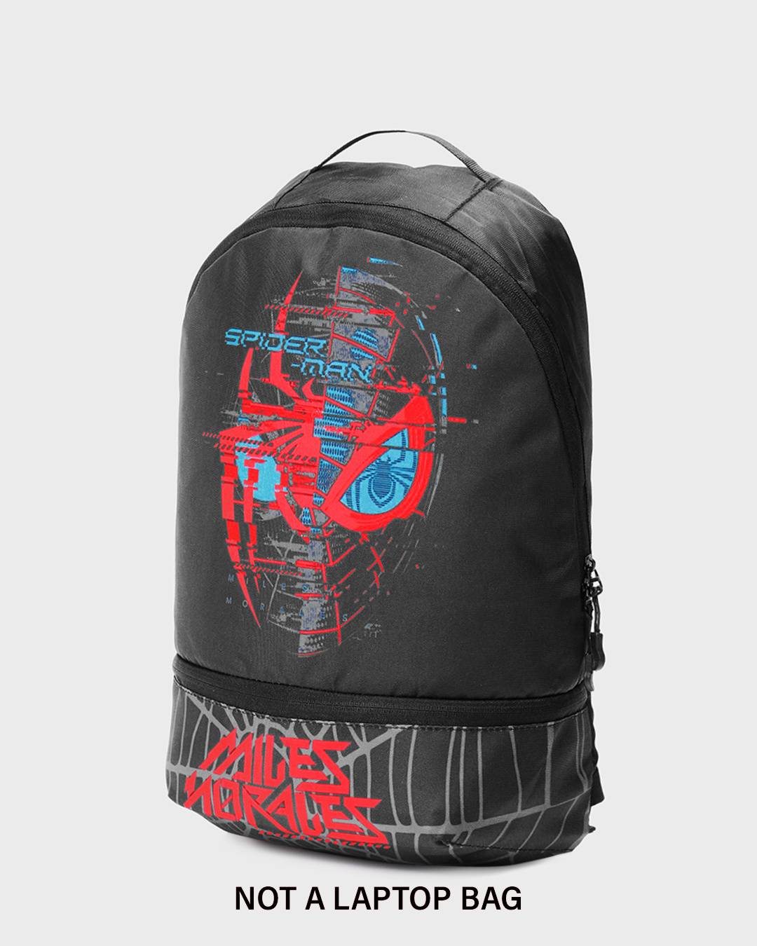 Shop Unisex Black Miles Morales Printed Small Backpack-Back