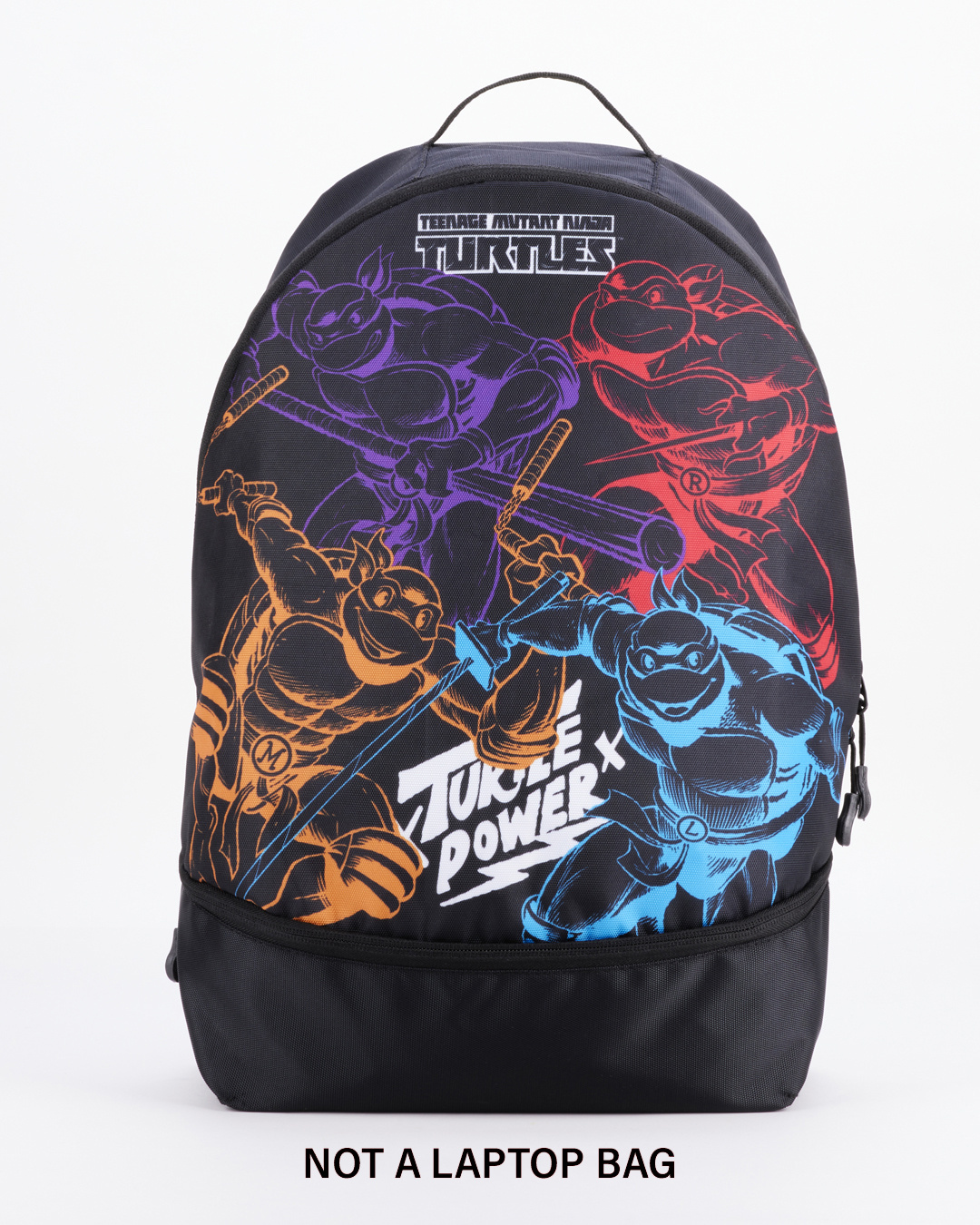 Shop Unisex Black Ninja Turtles Graphic Printed Small Backpack-Back