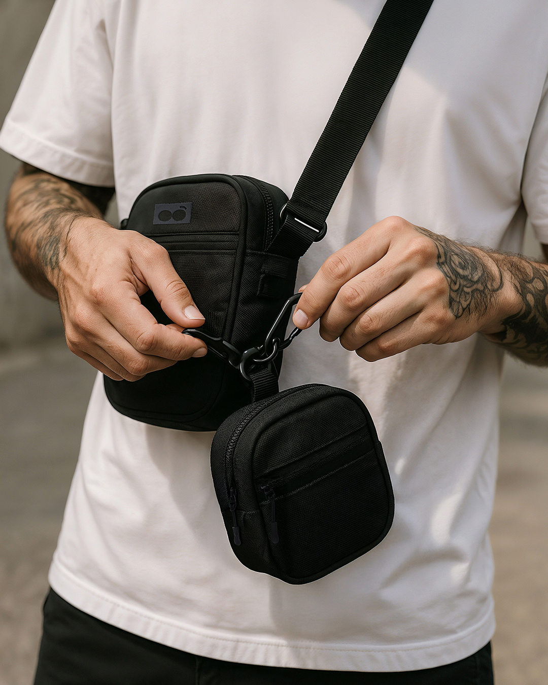 Shop Unisex Black Stackable Sling Bag-Back