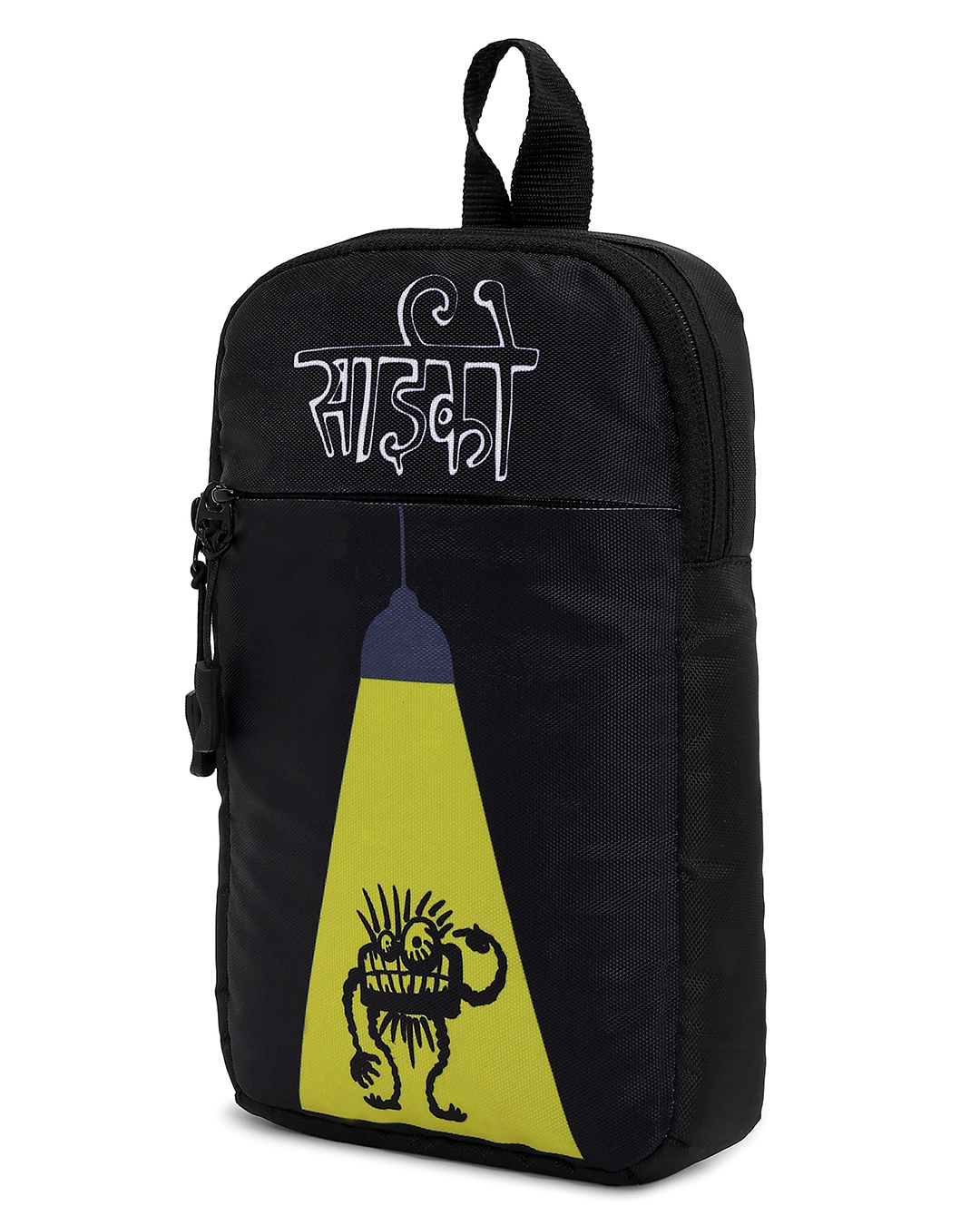 Shop Unisex Black Psycho Printed Sling Bag-Back