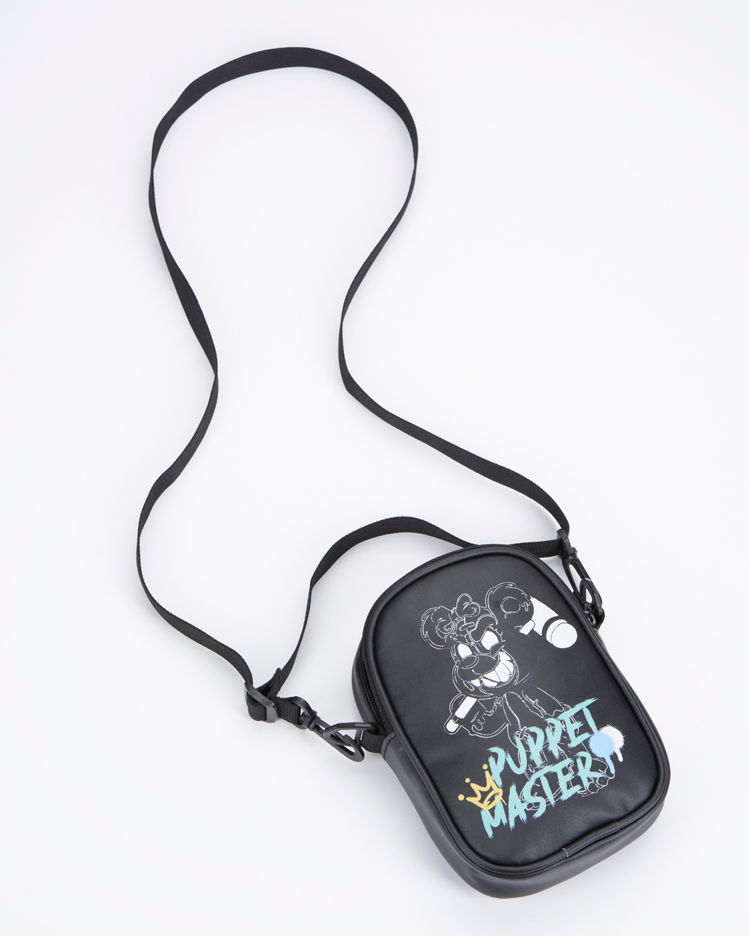 Shop Unisex Black Puppet Master Mini Graphic Printed Sling Bag-Back