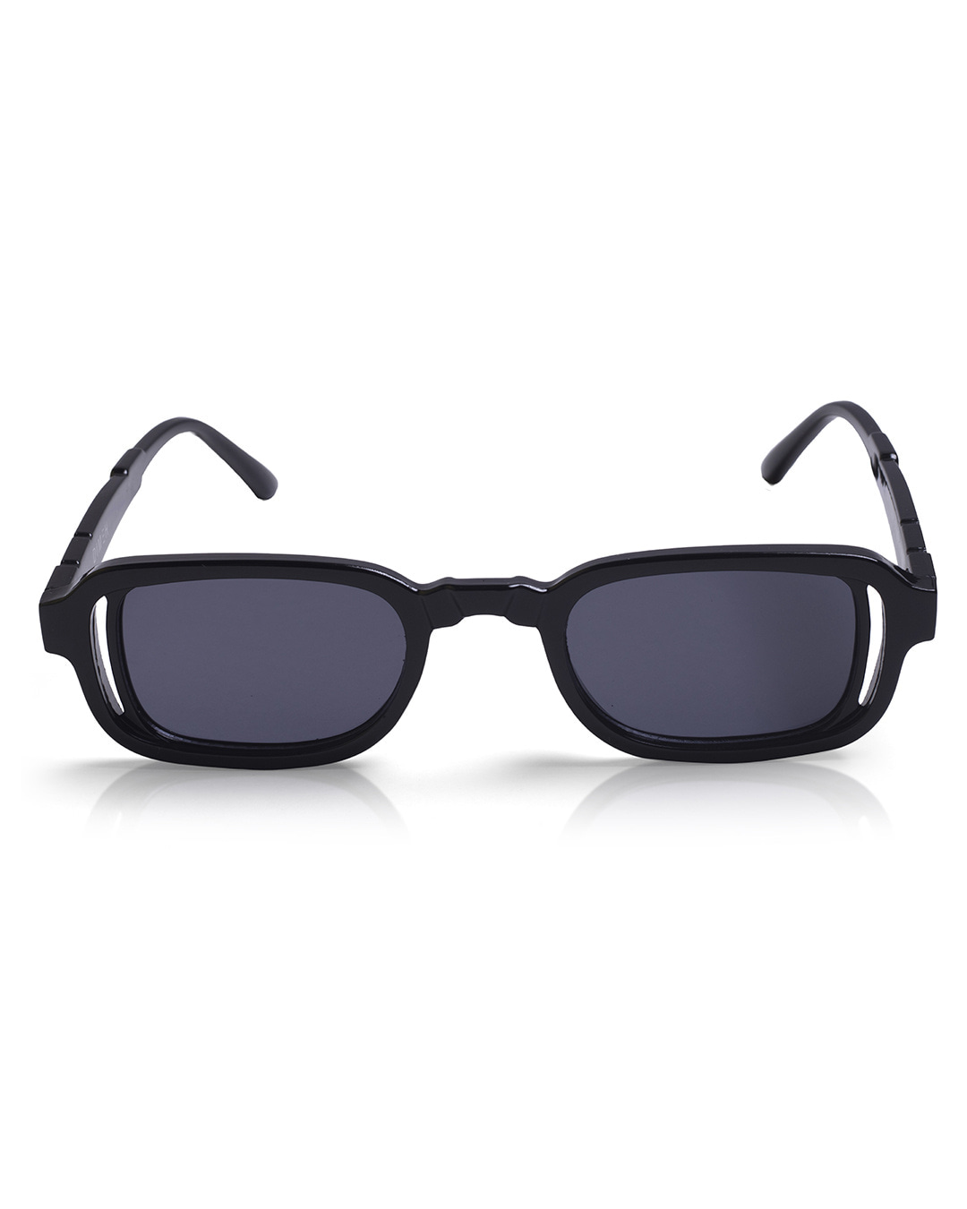 Shop Unisex Black Rectangular UV Protected Lens Sunglasses-Back