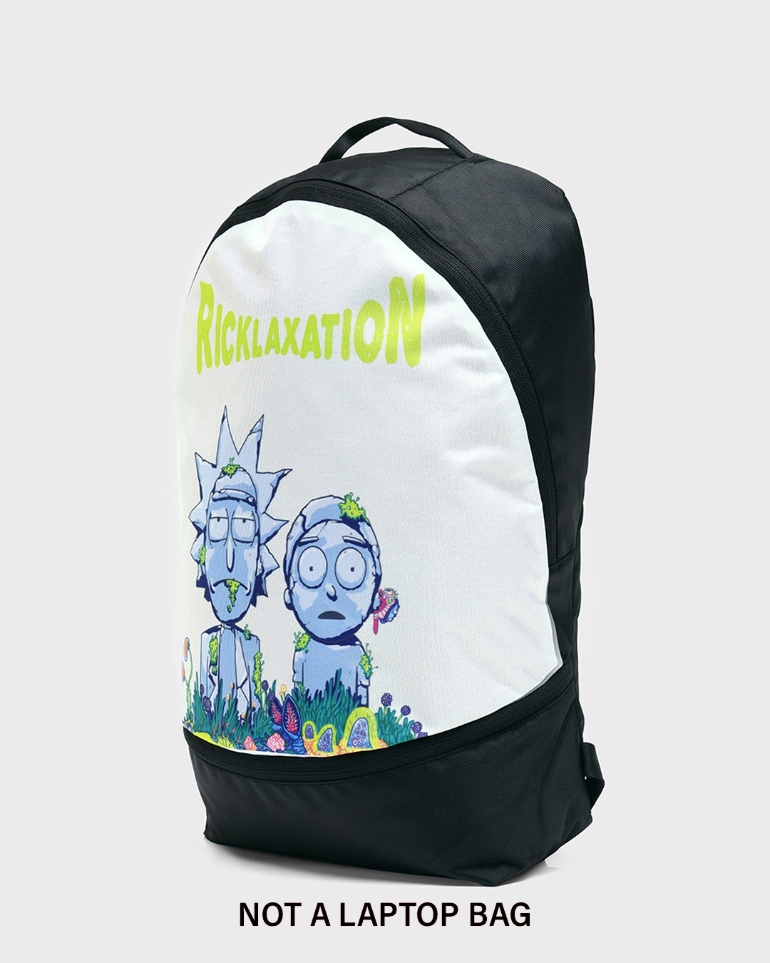 Shop Unisex Black Ricklaxation Printed Small Backpack-Back